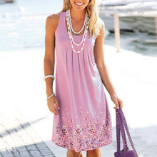 US Women's Sleeveless Flowy Midi Summer Beach A Line Floral Tank Dress Plus Size