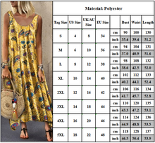 Women Boho Hippie Sleeveless Maxi Dress Beach Holiday Plus Size Loose Sundress